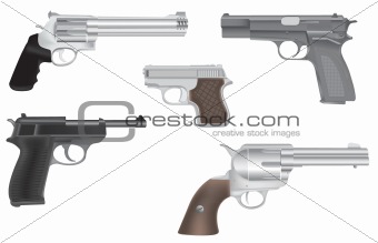 Gun and revolver illustration