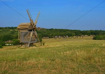 The old windmill in the village