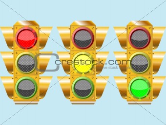 three different traffic lights
