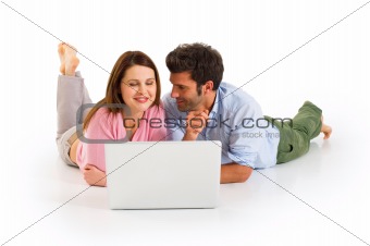 couple with laptop