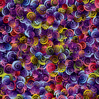 Multicolored curls seamless pattern.