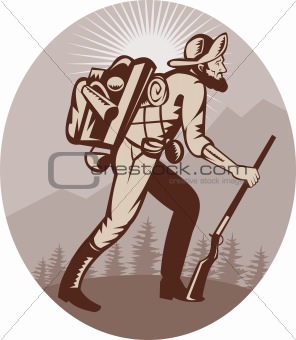 Miner prospector hunter trapper hiking 
