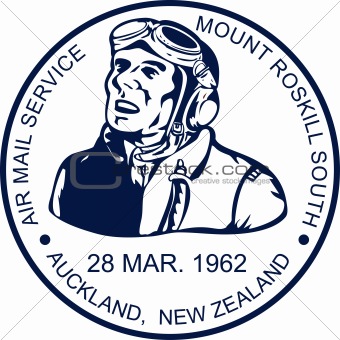 Postage stamp of an Aviator or ace pilot 