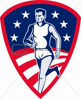 American Marathon athlete sports runner shield