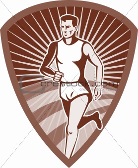 Marathon athlete sports runner shield