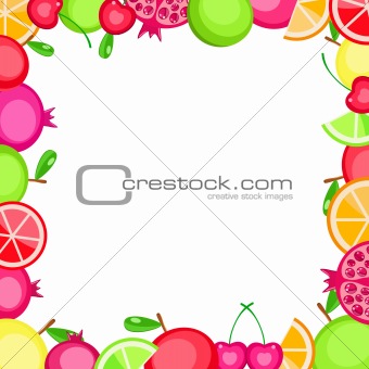 colorful vector fruits frame