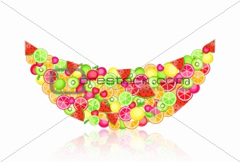 watermelon silhouette filled with fruits