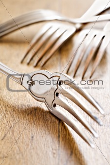Antique forks at close up - very shallow depth of field