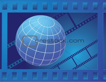 globe in film frame