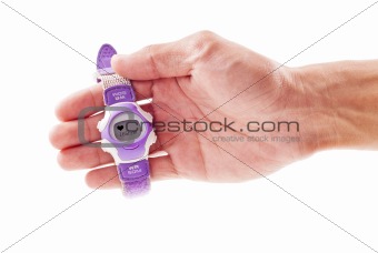Hand Holding a Heart Rate Monitor