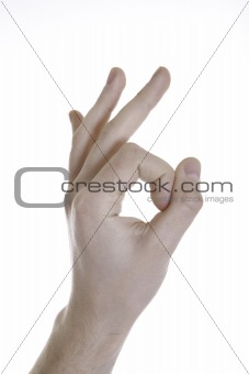 Human hand giving ok