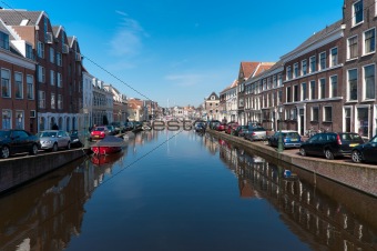 canal in Leiden, Netherlands