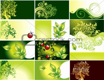Business card with foliage