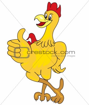 Chicken showing a thumbs up
