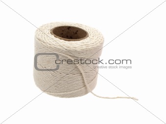 Roll of hemp string isolated on white