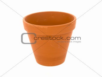 Empty ceramic flowerpot on a white background