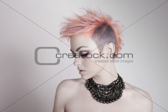 Attractive Young Woman With a Punk Hairstyle