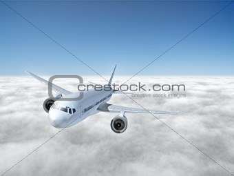 airplane above clouds