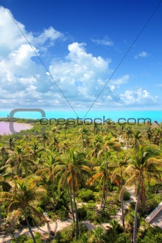 aerial view Contoy tropical caribbean island Mexico