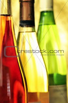 Still-life with wine bottles