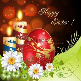 Easter card with flowers