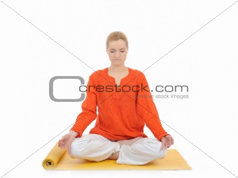 series or yoga photos. young meditating woman