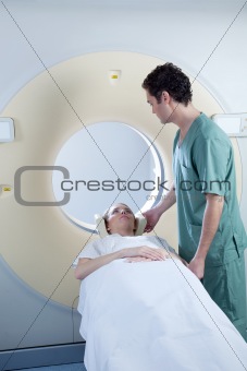 Nurse and Patient CT Scan