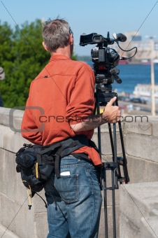 man with the video camera
