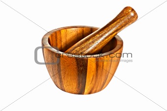 Mortar with a pestle.