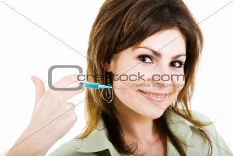 Woman with injection