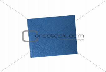 blue leather case notebook isolated on white background