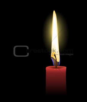 Realistic illustration the red candle