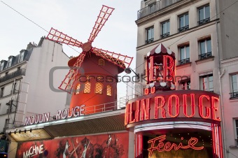 Famous cabaret Moulin Rouge in Paris