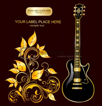 Guitar and gold ornaments