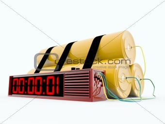 bomb with digital timer isolated on white background_2