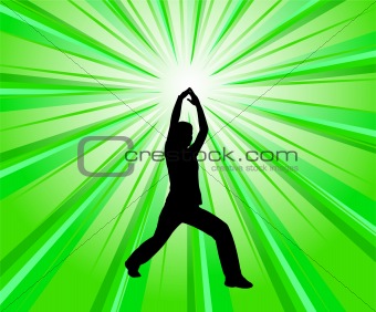 woman exercise on the abstract background