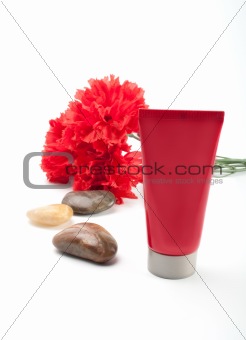 stones, carnation  and sun block