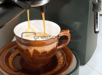 Making a cup of espresso