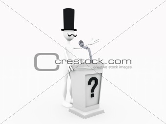 lord speaks to a rally isolated on white background