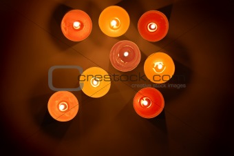 Candles pointer. Background.