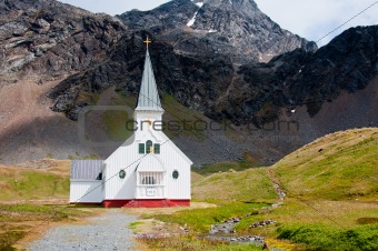 Historic Church at the Antarctic whaling station of Grytviken.
