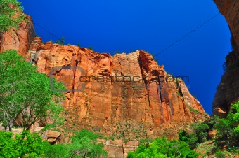 Sheer cliffs at Zion NP