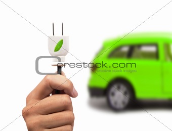 Electric car and green car concept