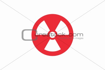 Radiation sign on Japan flag