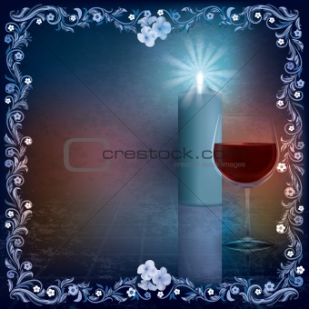 abstract grunge illustration with wine glass
