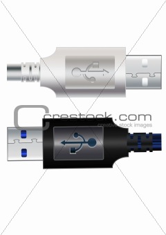 USB cable. Vector illustration.
