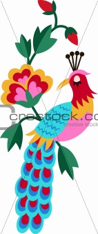 peacock and flower illustration