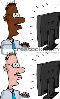 Businessman at a Monitor