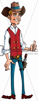 Cartoon cowboy with a gun belt