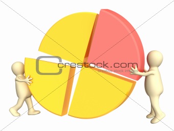 3d puppets, making the round diagram